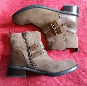 Merrell Women's 9 M Brown Suede Ankle Moto Boots EUC